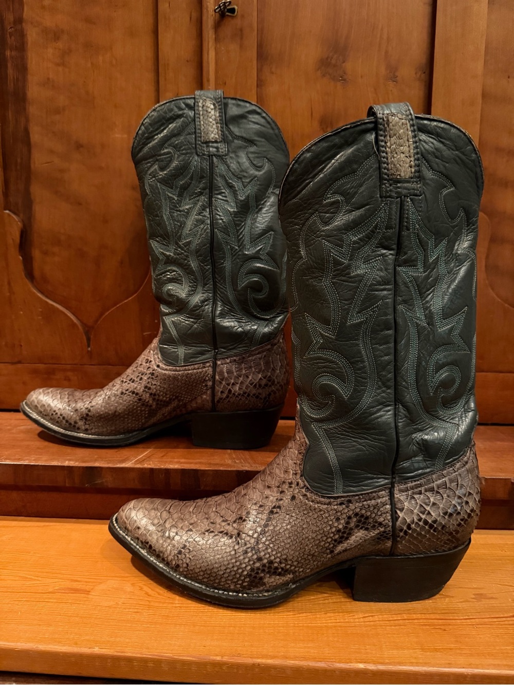 Genuine Exotic Python Snakeskin Cowboy Boots from Lightning Creek